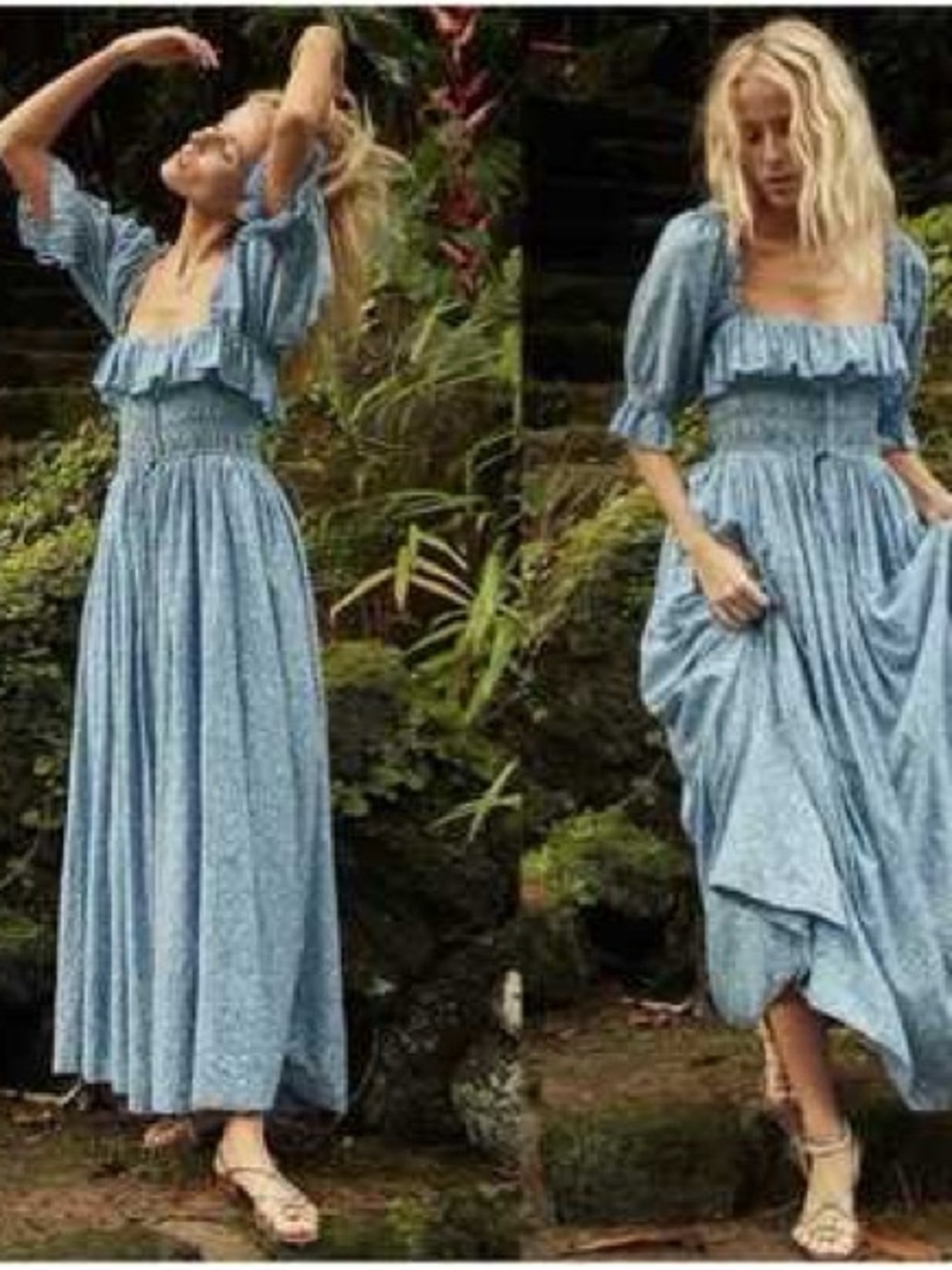 Doen Sol Dress in Blue Garden Bloom size M